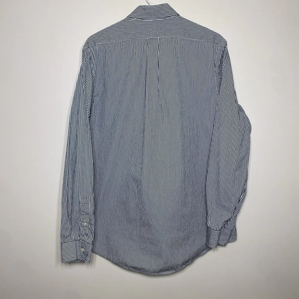 Polo Ralph Lauren Button Down Men's Large Green White Stripe Purple‎ Pony